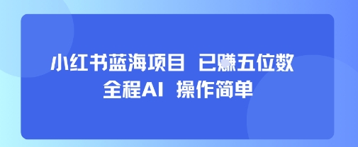 小红书蓝海项目，全程AI，操作简单，已挣五位数-保成圈-山云人力,分享创业咨询_最新网络项目资源