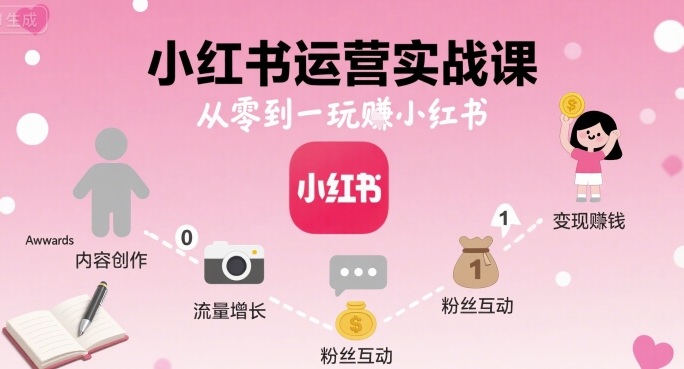 小红书运营实战课，从零到一玩賺小红书-保成圈-山云人力,分享创业咨询_最新网络项目资源