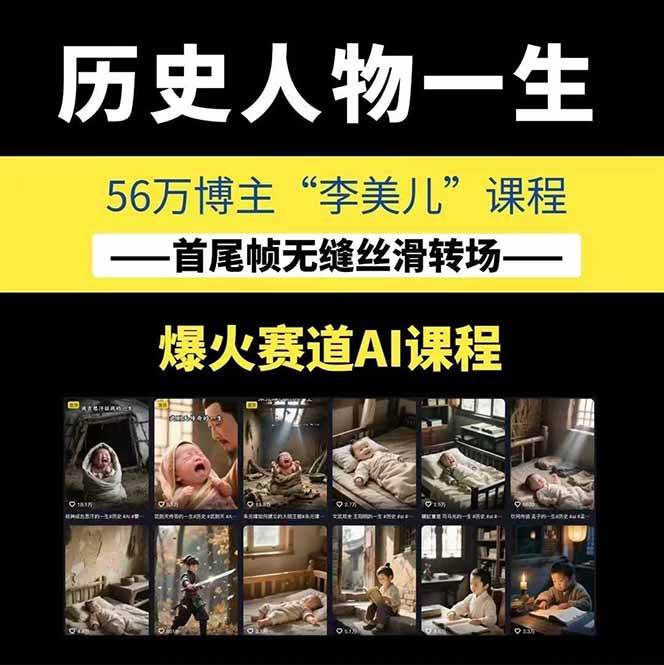 图片[1]-AI历史人物短视频创作，含IP打造、首尾帧无缝转场、智能体视频制作等核心教学内容-保成圈-山云人力,分享创业咨询_最新网络项目资源