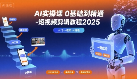 AI实操课0基础到精通-短视频剪辑教程2025-保成圈-山云人力,分享创业咨询_最新网络项目资源