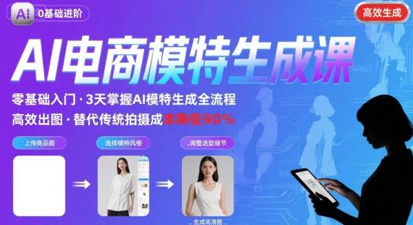 AI模特进阶课程，0基础高效生成逼真电商模特图-保成圈-山云人力,分享创业咨询_最新网络项目资源