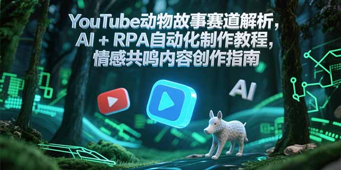 YouTube动物故事赛道解析，AI+RPA自动化制作教程，情感共鸣内容创作指南-保成圈-山云人力,分享创业咨询_最新网络项目资源