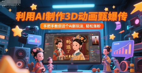 利用AI制作3D动画甄嬛传，流量爆了，手把手教你这个AI新玩法，轻松涨粉-保成圈-山云人力,分享创业咨询_最新网络项目资源