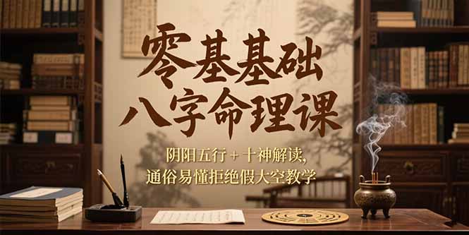 零基础八字命理课，阴阳五行+十神解读，通俗易懂拒绝假大空教学-保成圈-山云人力,分享创业咨询_最新网络项目资源