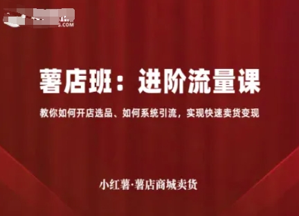 小红薯薯店商城卖货，进阶流量课，教你如何开店选品、如何系统引流，实现快速卖货变现-保成圈-山云人力,分享创业咨询_最新网络项目资源