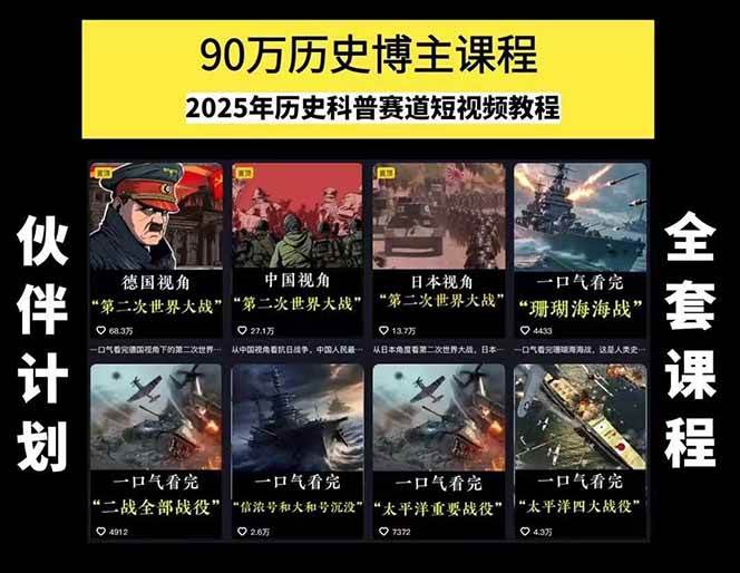 图片[1]-短视频历史赛道实战教程，手机电脑双端剪辑教程和账号运营指南与变现技巧-保成圈-山云人力,分享创业咨询_最新网络项目资源