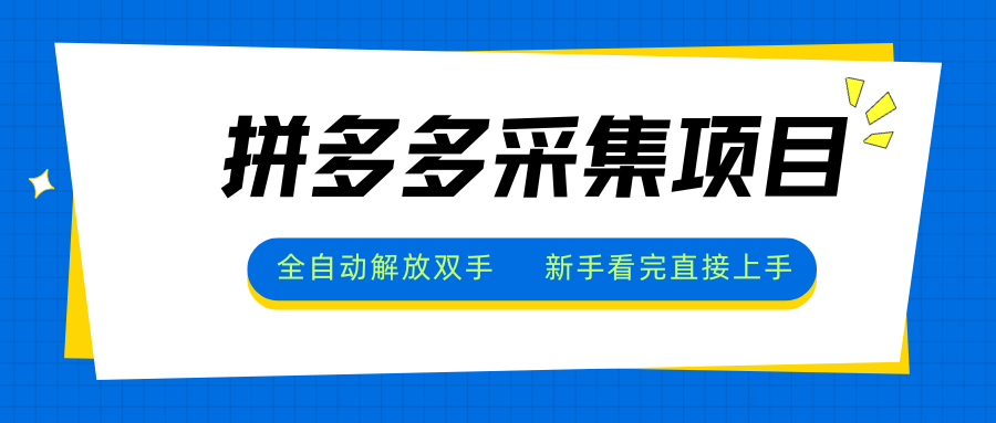 拼多多采集项目，全自动解放双手，单号日入30+-保成圈-山云人力,分享创业咨询_最新网络项目资源