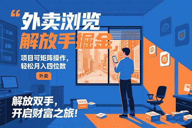 外卖浏览掘金项目 可矩阵操作 轻松日入500+-保成圈-山云人力,分享创业咨询_最新网络项目资源