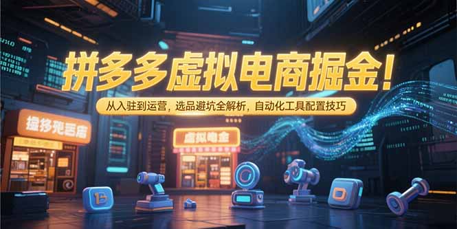 拼多多虚拟电商掘金：从入驻到运营，选品避坑全解析，自动化工具配置技巧-保成圈-山云人力,分享创业咨询_最新网络项目资源