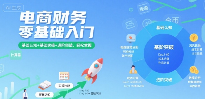 电商财务零基础入门，基础认知+基础实操+进阶突破，轻松掌握-保成圈-山云人力,分享创业咨询_最新网络项目资源