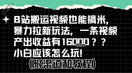 b站掘金计划？搬运视频也能挣拉新的收益，小白应该怎么玩！-保成圈-山云人力,分享创业咨询_最新网络项目资源