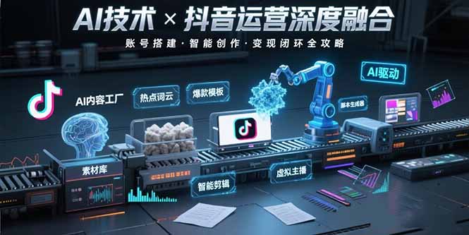 AI技术与抖音运营的深度融合应用：涵盖账号搭建、内容创作、收益变现等-保成圈-山云人力,分享创业咨询_最新网络项目资源