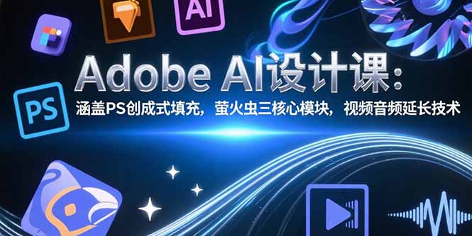 Adobe AI设计课：涵盖PS创成式填充，萤火虫三核心模块，视频音频延长技术-保成圈-山云人力,分享创业咨询_最新网络项目资源