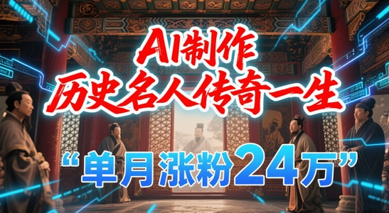 暴力起号！用AI制作历史名人传奇一生，单月涨粉24W，涨粉+变现赛道黑马来了-保成圈-山云人力,分享创业咨询_最新网络项目资源