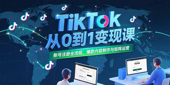 TikTok从0到1变现课，账号注册全流程，爆款内容制作与矩阵运营-保成圈-山云人力,分享创业咨询_最新网络项目资源