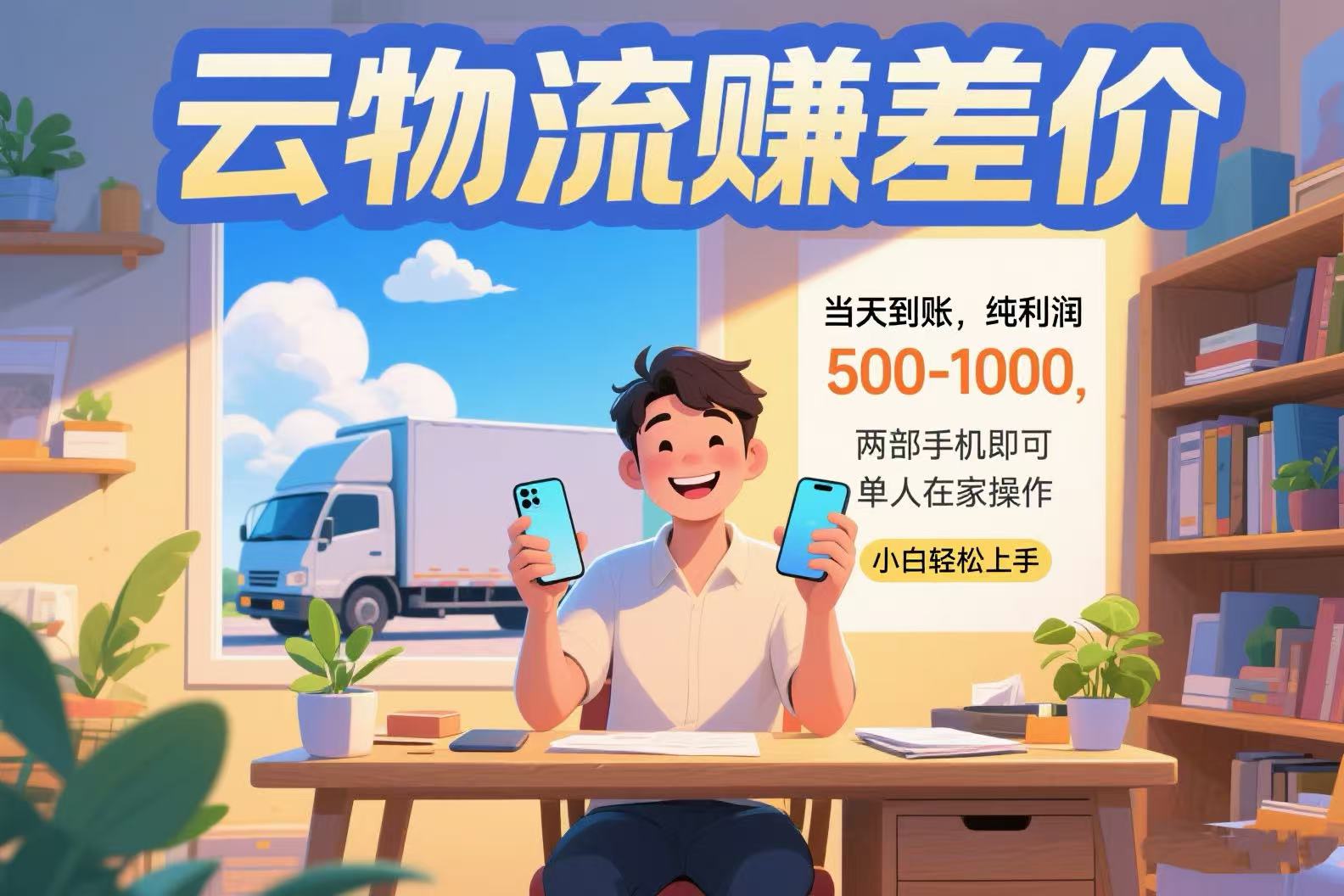 云物流赚差价 当天到账纯利润500-1000 两部手机即可 可单人在家操作 小…-保成圈-山云人力,分享创业咨询_最新网络项目资源