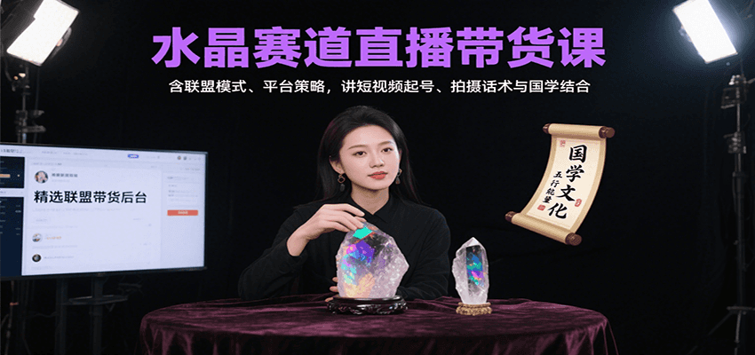 水晶赛道直播带货课：含联盟模式、平台策略，讲短视频起号、拍摄话术与国学结合-保成圈-山云人力,分享创业咨询_最新网络项目资源
