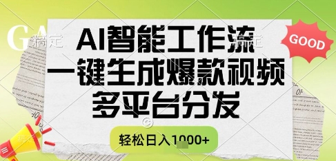 AI智能工作流，一键生成书单号爆款视频，多平台分发，每日收益多张【揭秘】-保成圈-山云人力,分享创业咨询_最新网络项目资源