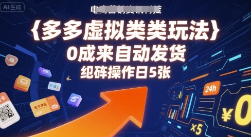 多多虚拟类目玩法，0成本全自动发货，矩阵操作日5张-保成圈-山云人力,分享创业咨询_最新网络项目资源