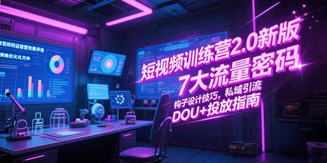 短视频训练营2.0新版，7大流量密码/钩子设计技巧/私域引流/DOU+投放指南-保成圈-山云人力,分享创业咨询_最新网络项目资源