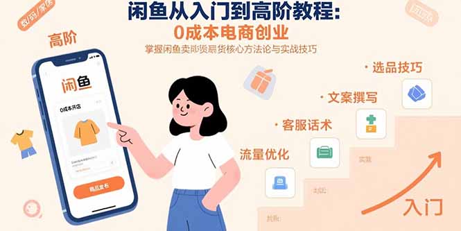 闲鱼从入门到高阶教程：0成本电商创业，掌握闲鱼卖货核心方法论与实战技巧-保成圈-山云人力,分享创业咨询_最新网络项目资源
