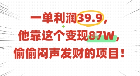 一单利润39.9，有人靠这个变现几十个，偷偷闷声发财的项目-保成圈-山云人力,分享创业咨询_最新网络项目资源