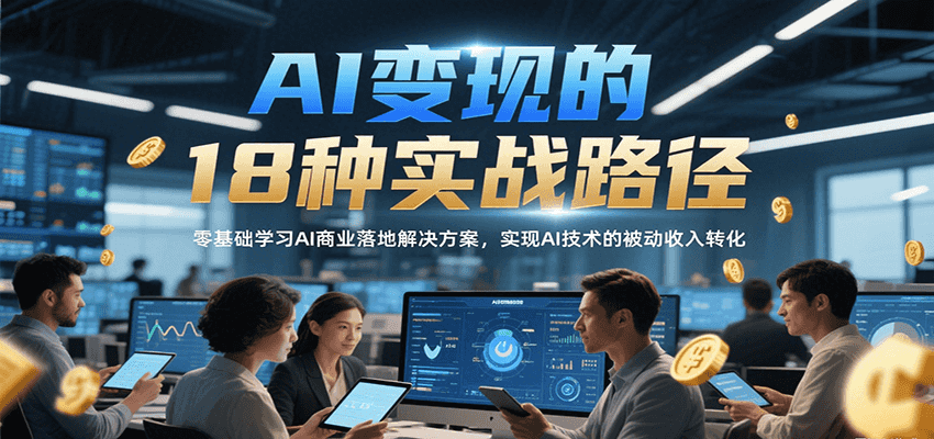 AI变现的18种实战路径，零基础学习AI商业落地解决方案，实现AI技术的被动收入转化-保成圈-山云人力,分享创业咨询_最新网络项目资源