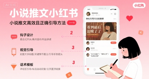 小说推文小红书高转化引导方法实操课，小说推文高效且正确引导方法-保成圈-山云人力,分享创业咨询_最新网络项目资源