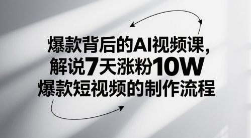 爆款背后的AI视频课，解说7天涨粉10W爆款短视频的制作流程-保成圈-山云人力,分享创业咨询_最新网络项目资源