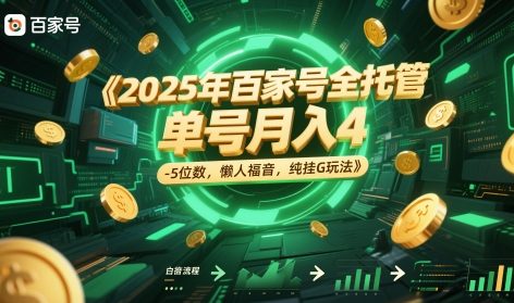 2025年百家号全托管，单号月入4-5位数，懒人福音，纯挂G玩法【揭秘】-保成圈-山云人力,分享创业咨询_最新网络项目资源