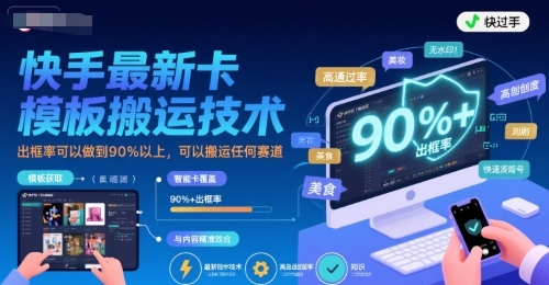 快手最新卡模板搬运技术，出框率可以做到90%以上，可以搬运任何赛道-保成圈-山云人力,分享创业咨询_最新网络项目资源