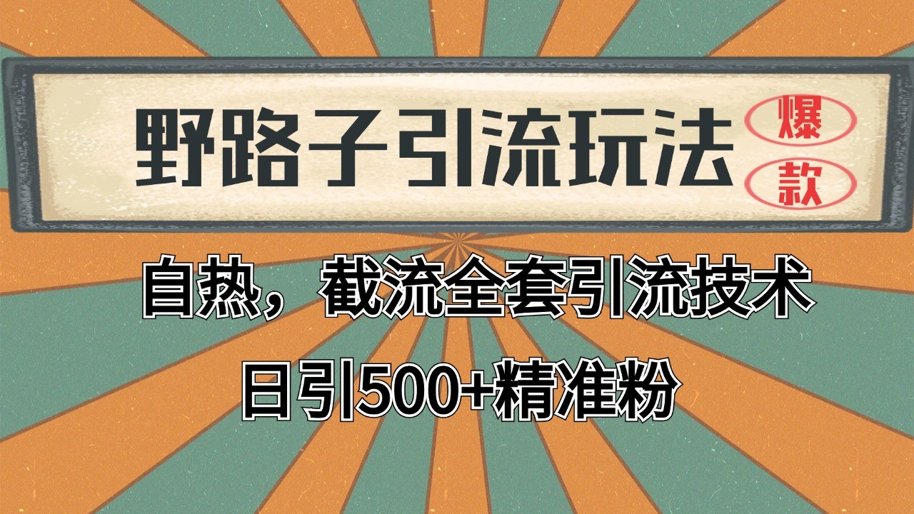 2024首发野路子引流玩法截流自热全平台打法，全自动引流【日引2000+精准客户】-保成圈-山云人力,分享创业咨询_最新网络项目资源