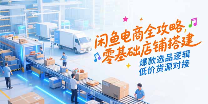闲鱼电商全攻略，零基础店铺搭建，爆款选品逻辑，低价货源对接-保成圈-山云人力,分享创业咨询_最新网络项目资源