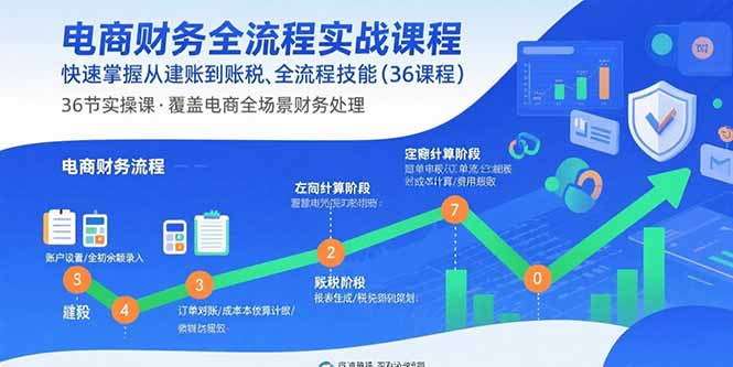 电商财务全流程实战课程：快速掌握从建账到报税的全流程技能(36节课-保成圈-山云人力,分享创业咨询_最新网络项目资源