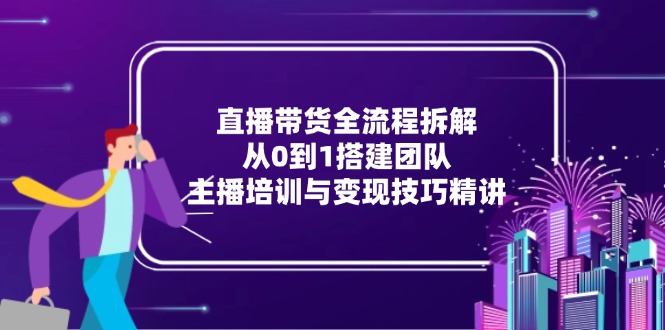 直播带货全流程拆解：从0到1搭建团队，主播培训与变现技巧精讲-保成圈-山云人力,分享创业咨询_最新网络项目资源