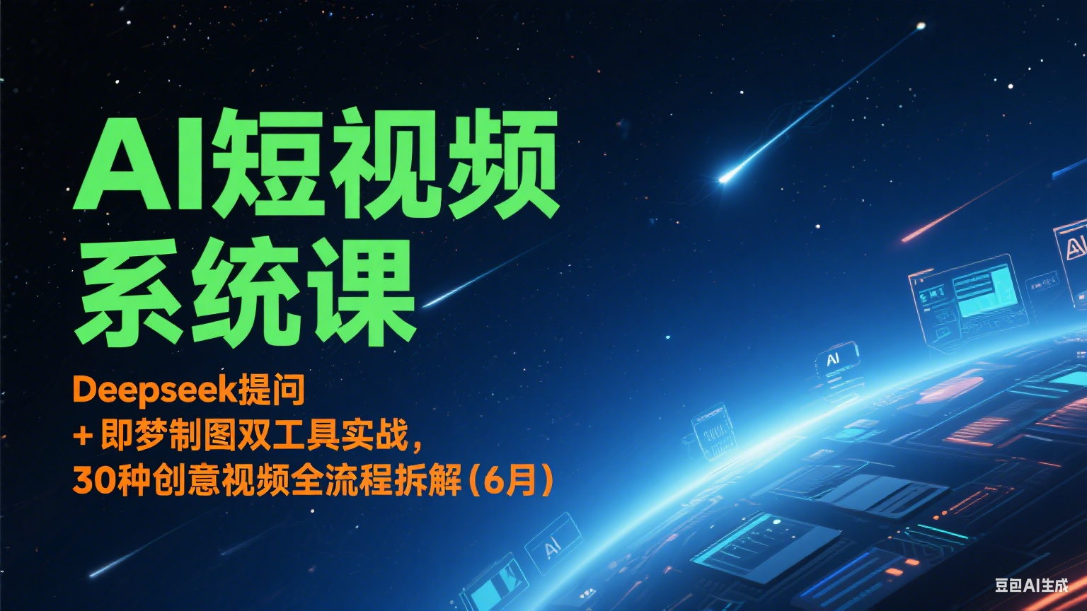 AI短视频系统课：Deepseek提问 + 即梦制图双工具实战，30种创意视频全流程拆解(6月)-保成圈-山云人力,分享创业咨询_最新网络项目资源