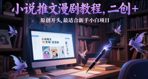 小说推文漫剧教程，二创+原创开头，最适合新手小白项目-保成圈-山云人力,分享创业咨询_最新网络项目资源