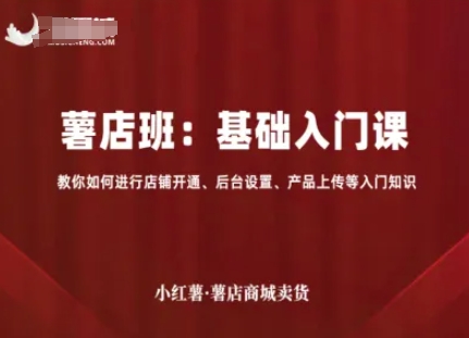 小红薯薯店商城卖货，基础入门课，教你如何进行店铺开通、后台设置、产品上传等入门知识-保成圈-山云人力,分享创业咨询_最新网络项目资源
