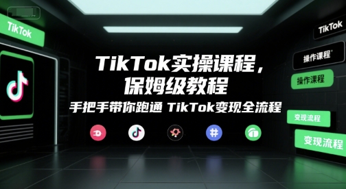 TikTok实操课程，保姆级教程，手把手带你跑通TikTok变现全流程-保成圈-山云人力,分享创业咨询_最新网络项目资源