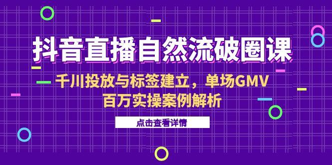 抖音直播自然流破圈课-6月，千川投放与标签建立，单场GMV百万实操案例解析-保成圈-山云人力,分享创业咨询_最新网络项目资源