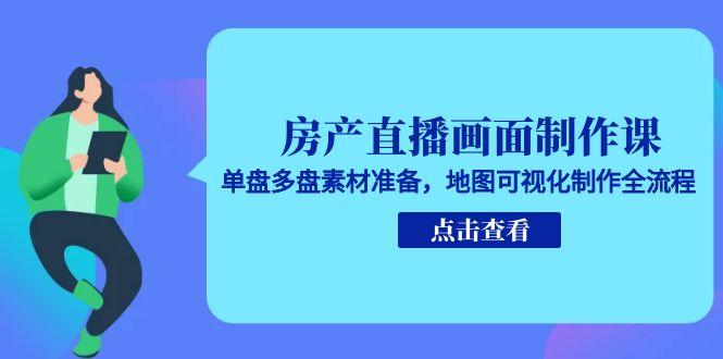 房产直播画面制作课，单盘多盘素材准备，地图可视化制作全流程-保成圈-山云人力,分享创业咨询_最新网络项目资源