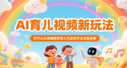 AI育儿视频新玩法，穷开心AI改编唱歌育儿作品制作全流程拆解-保成圈-山云人力,分享创业咨询_最新网络项目资源