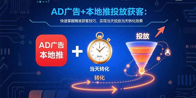 AD广告+本地推投放获客：快速掌握精准获客技巧，实现当天投放当天转化效果-保成圈-山云人力,分享创业咨询_最新网络项目资源