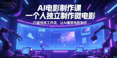 AI电影制作课，一个人独立制作微电影，打破传统工作流，让AI重塑电影制作-保成圈-山云人力,分享创业咨询_最新网络项目资源