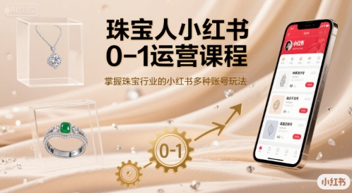 珠宝人小红书0-1运营课程，掌握珠宝行业的小红书多种账号玩法-保成圈-山云人力,分享创业咨询_最新网络项目资源