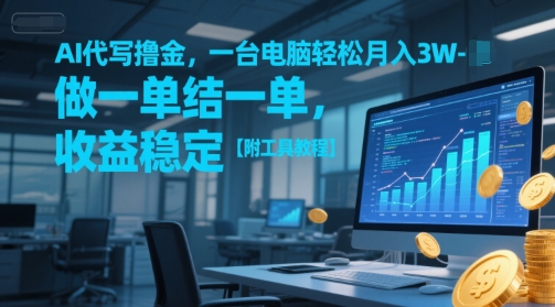 AI代写撸金，一台电脑轻松月入1-3W，做一单结一单，收益稳定【附工具教程】-保成圈-山云人力,分享创业咨询_最新网络项目资源
