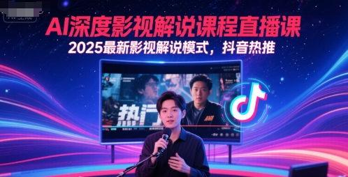 AI深度影视解说课程直播课，2025最新影视解说模式，抖音热推-保成圈-山云人力,分享创业咨询_最新网络项目资源