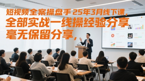 短视频全案操盘手25年3月线下课，全部实战一线操盘手经验分享，毫无保留分享，全是干货-保成圈-山云人力,分享创业咨询_最新网络项目资源