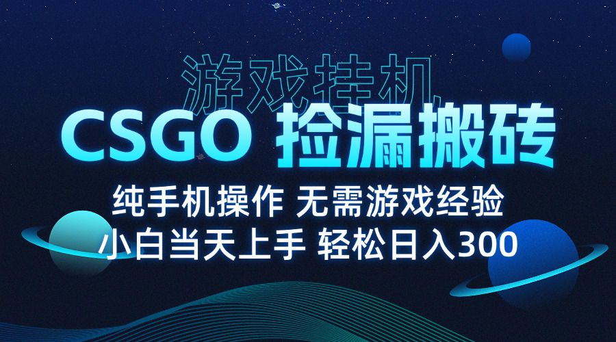 8月最新游戏搬砖，CSGO纯挂机，不需要玩游戏，实现真挂机，月入1W+-保成圈-山云人力,分享创业咨询_最新网络项目资源