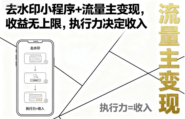 去水印小程序+流量主变现，收益无上限，执行力决定收入-保成圈-山云人力,分享创业咨询_最新网络项目资源